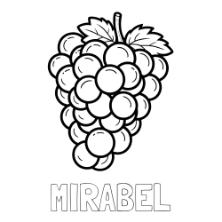 Online Created Coloring Page - MIRABEL Coloring Page and Simple Grape Cluster Coloring Page for Kids