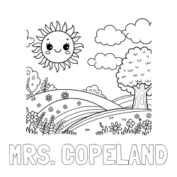 Online Created Coloring Page - MRS. COPELAND Coloring Page and Sunny Nature Coloring Page