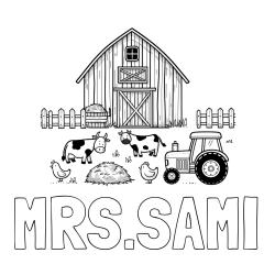 Online Created Coloring Page - MRS.SAMI Coloring Page and Kids Farm Coloring Page