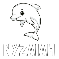Online Created Coloring Page - NYZAIAH Coloring Page and Children's Coloring Book of a Cute Dolphin