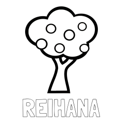Online Created Coloring Page - REIHANA Coloring Page and Apple Tree Coloring Page