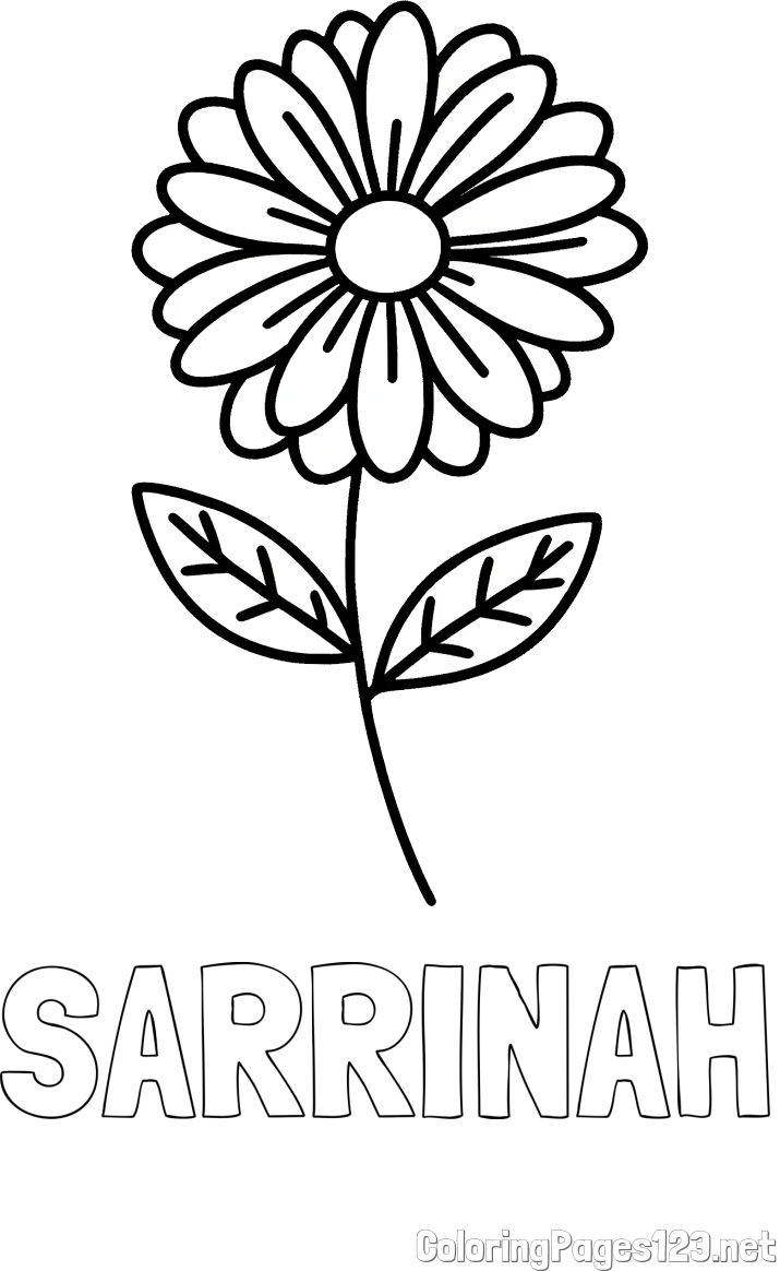 SARRINAH Coloring Page and Flower Coloring Page