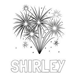 Online Created Coloring Page - SHIRLEY Coloring Page and Big Fireworks Coloring Page