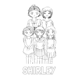 Online Created Coloring Page - SHIRLEY Coloring Page and Coloring Page of a Family in Anime Style