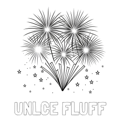 Online Created Coloring Page - UNLCE FLUFF Coloring Page and Big Fireworks with Stars Coloring Page