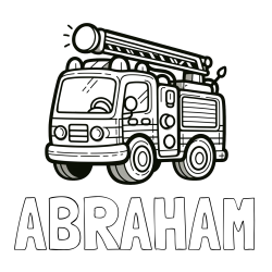 Online Created Coloring Page - ABRAHAM Coloring Page and Children's Coloring Page of a Simple Fire Truck