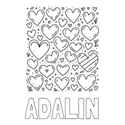 Online Created Coloring Page - ADALIN Coloring Page and Children's Coloring Page of Many Hearts