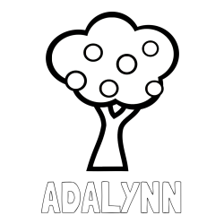 Online Created Coloring Page - ADALYNN Coloring Page and Apple Tree Coloring Page