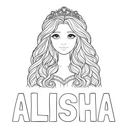 Online Created Coloring Page - ALISHA Coloring Page and Princess Coloring Page