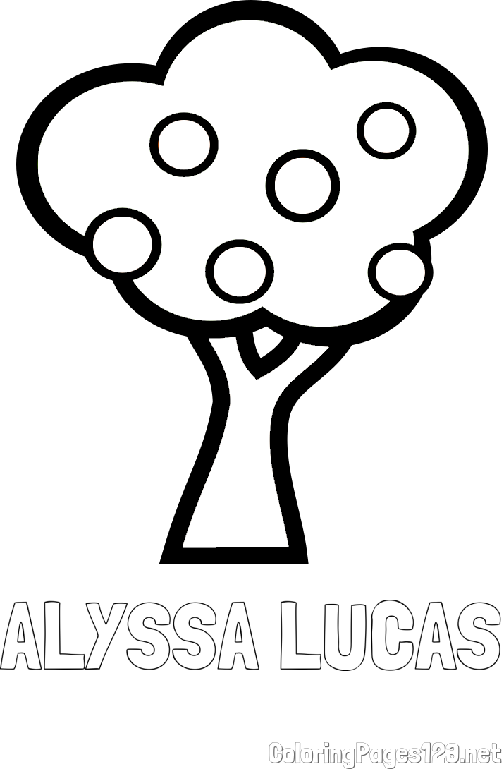 ALYSSA LUCAS Coloring Page and Apple Tree Coloring Page