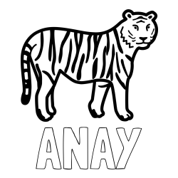 Online Created Coloring Page - ANAY Coloring Page and Easy Tiger Coloring Page
