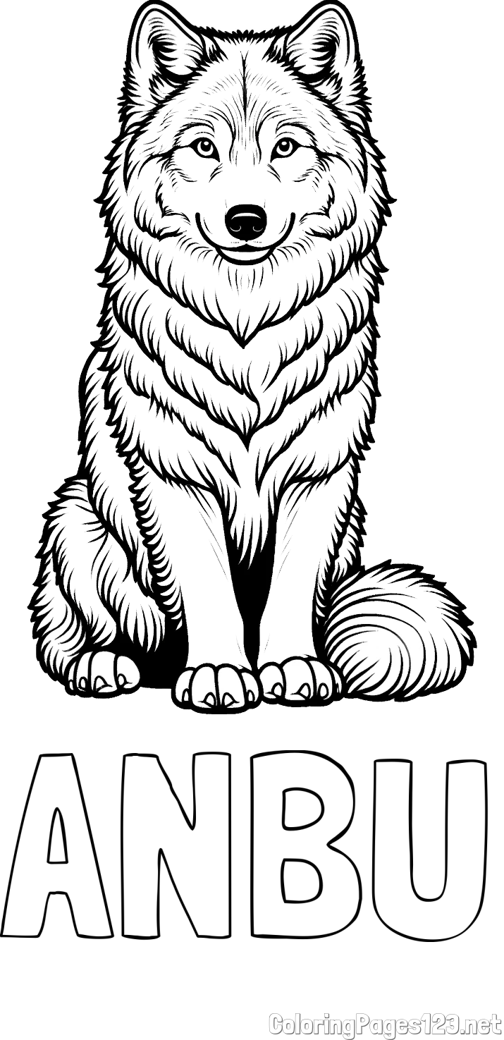 ANBU Coloring Page and Beautiful Wolf Coloring Page