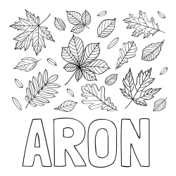 Online Created Coloring Page - ÁRON Coloring Page and Autumn Leaves Coloring Page