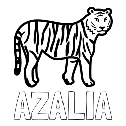 Online Created Coloring Page - AZALIA Coloring Page and Easy Tiger Coloring Page