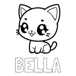 Online Created Coloring Page - BELLA Coloring Page and Coloring Page of an Anime Cat