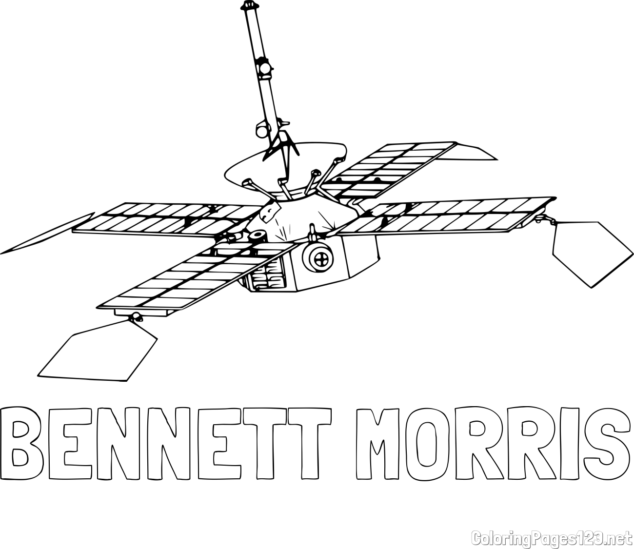 BENNETT MORRIS Coloring Page and NASA Space Probe Coloring Page