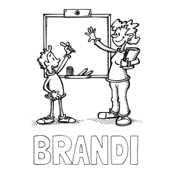 Online Created Coloring Page - BRANDI Coloring Page and School Coloring Page of a Teacher and a Student