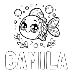 Online Created Coloring Page - CAMILA Coloring Page and Free Coloring Page of an Adorable Fish