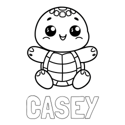 Online Created Coloring Page - CASEY Coloring Page and Easy Coloring Page of Turtle