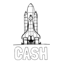 Online Created Coloring Page - CASH Coloring Page and Space Shuttle Coloring Page