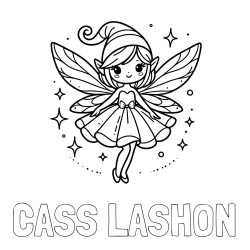 Online Created Coloring Page - CASS LASHON Coloring Page and Children's Coloring Page of a Wonderful Fairy