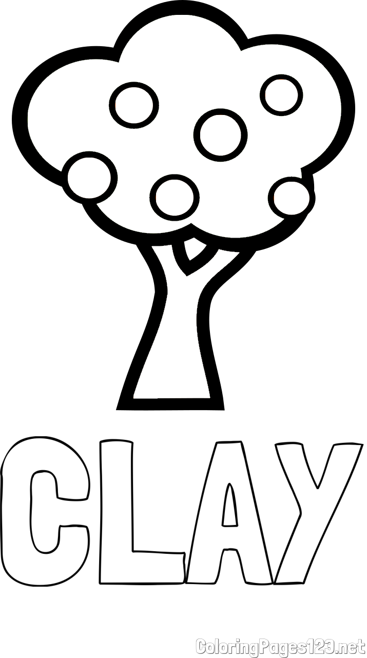 CLAY Coloring Page and Apple Tree Coloring Page