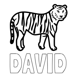 Online Created Coloring Page - DAVID Coloring Page and Easy Tiger Coloring Page