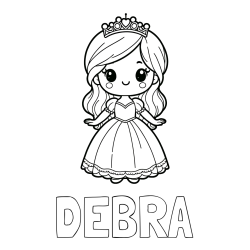 Online Created Coloring Page - DEBRA Coloring Page and Coloring Page of a Cute Princess