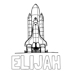 Online Created Coloring Page - ELIJAH Coloring Page and Space Shuttle Coloring Page