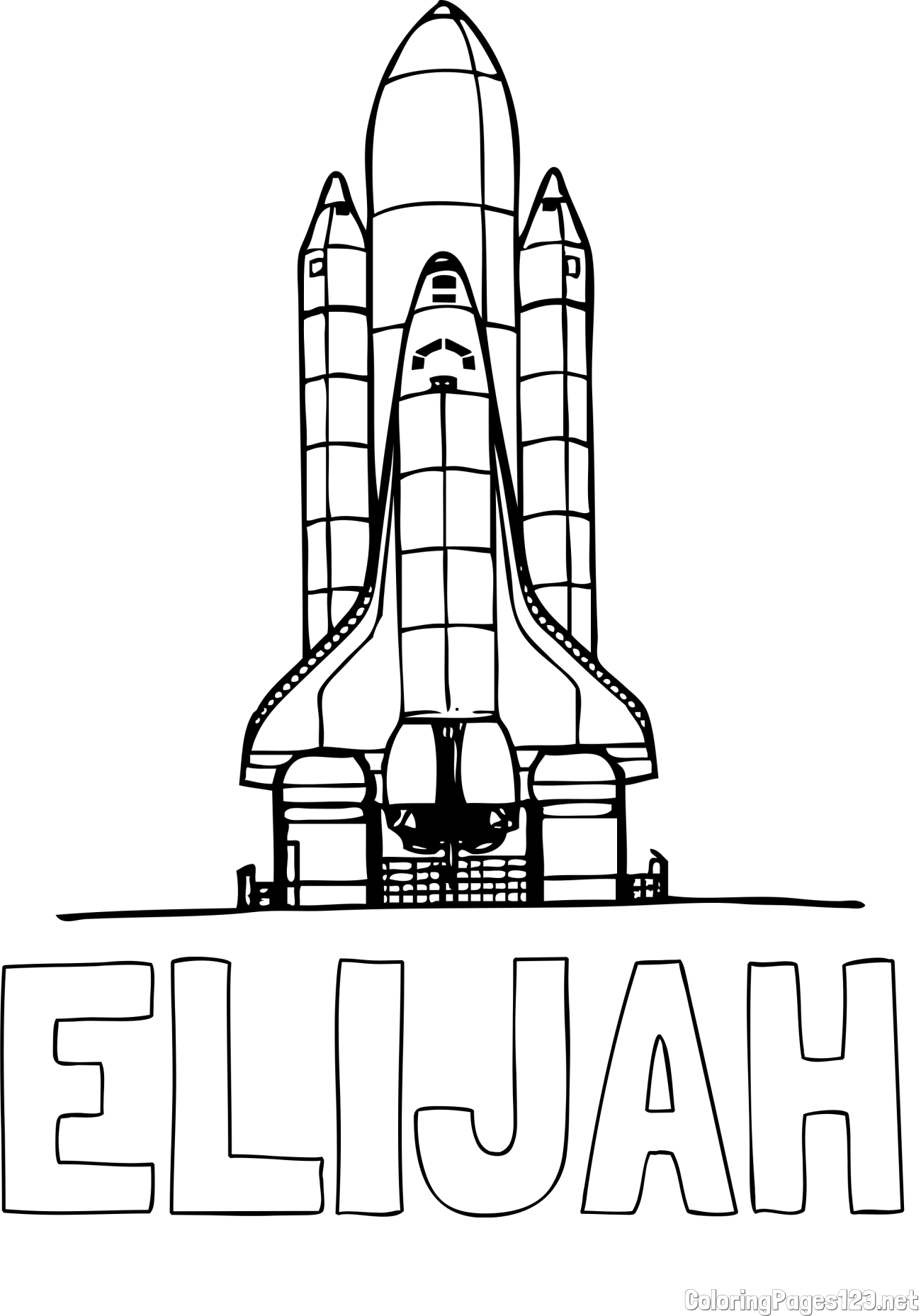 ELIJAH Coloring Page and Space Shuttle Coloring Page