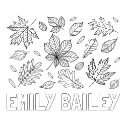 Online Created Coloring Page - EMILY BAILEY Coloring Page and Autumn Leaves Coloring Page