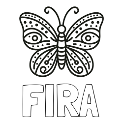 Online Created Coloring Page - FIRA Coloring Page and Butterfly Coloring Page (Simple)