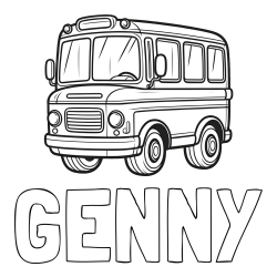 Online Created Coloring Page - GENNY Coloring Page and Children's Coloring Page of a Bus