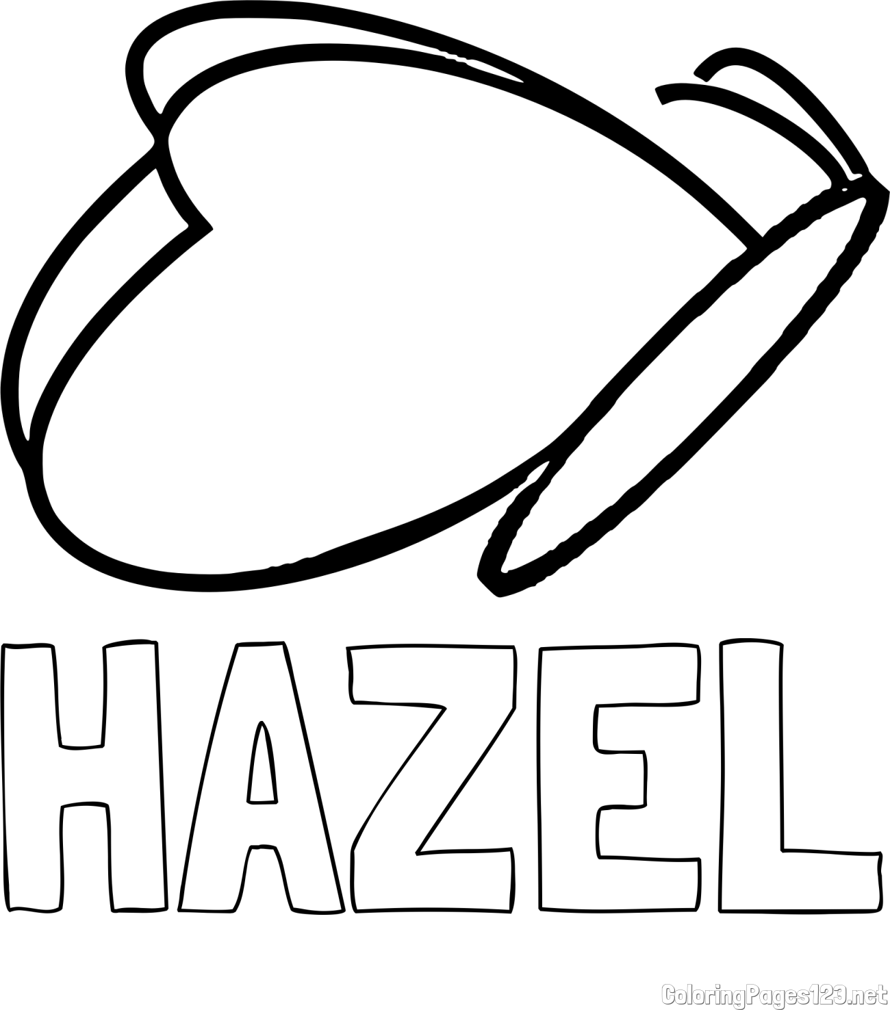 HAZEL Coloring Page and Butterfly Coloring Page for Preschool