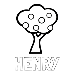 Online Created Coloring Page - HENRY Coloring Page and Apple Tree Coloring Page