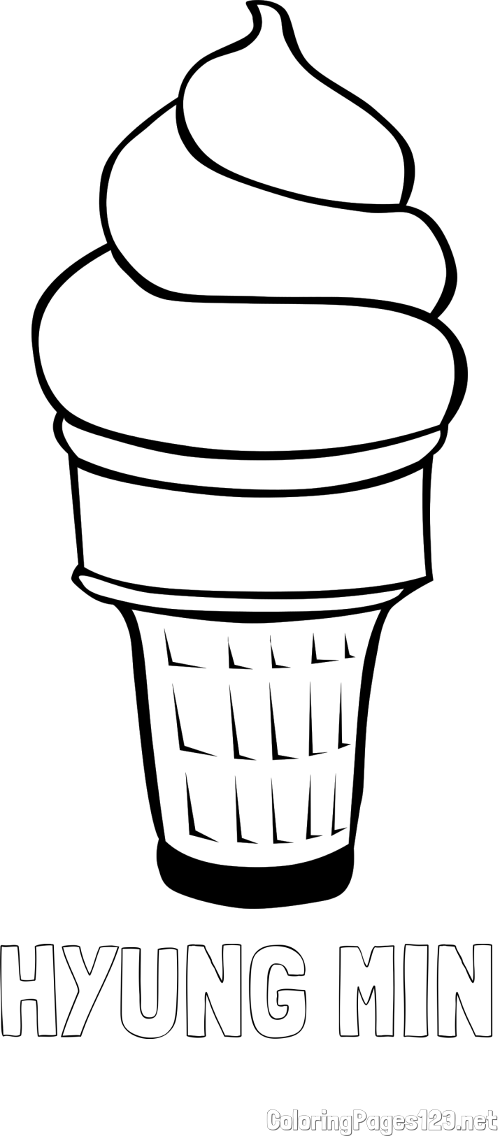 HYUNG MIN Coloring Page and Ice Cream Coloring Page