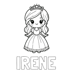 Online Created Coloring Page - IRENE Coloring Page and Coloring Page of a Cute Princess