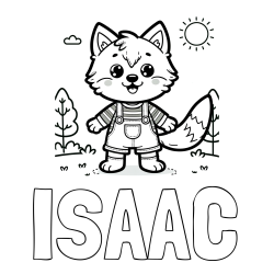 Online Created Coloring Page - ISAAC Coloring Page and Cute Wolf Coloring Page