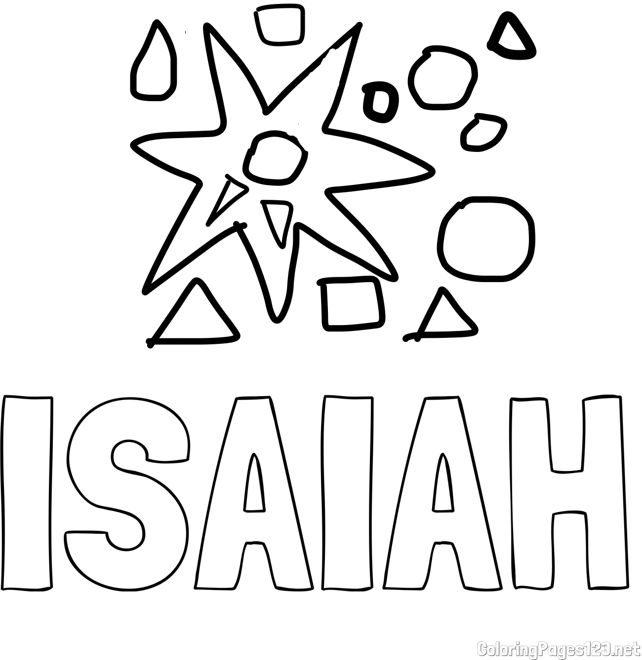 ISAIAH Coloring Page and Shapes