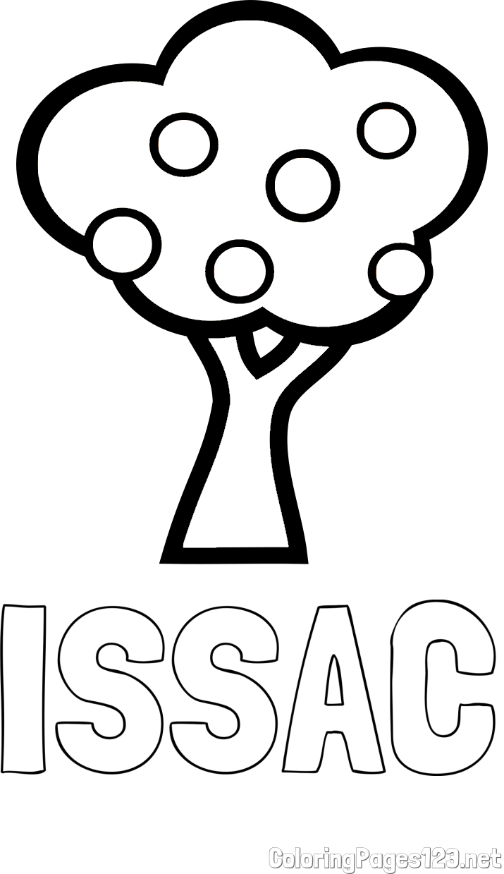 ISSAC Coloring Page and Apple Tree Coloring Page