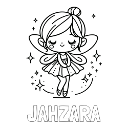 Online Created Coloring Page - JAHZARA Coloring Page and Children's Coloring Page of a Magical Fairy