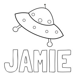 Online Created Coloring Page - JAMIE Coloring Page and Simple Spacecraft Coloring Page for Kids