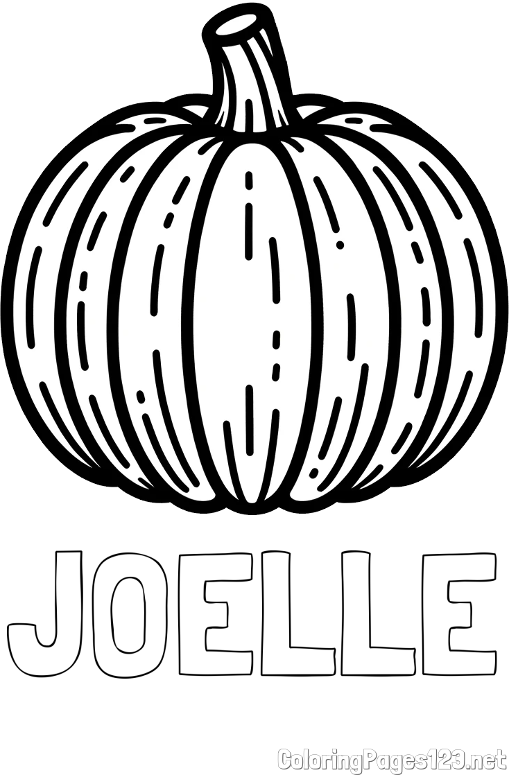 JOELLE Coloring Page and Easy Pumpkin Coloring