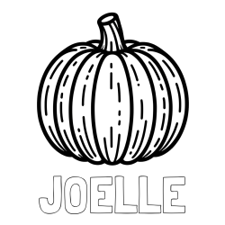 Online Created Coloring Page - JOELLE Coloring Page and Easy Pumpkin Coloring