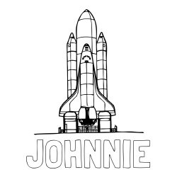 Online Created Coloring Page - JOHNNIE Coloring Page and Space Shuttle Coloring Page
