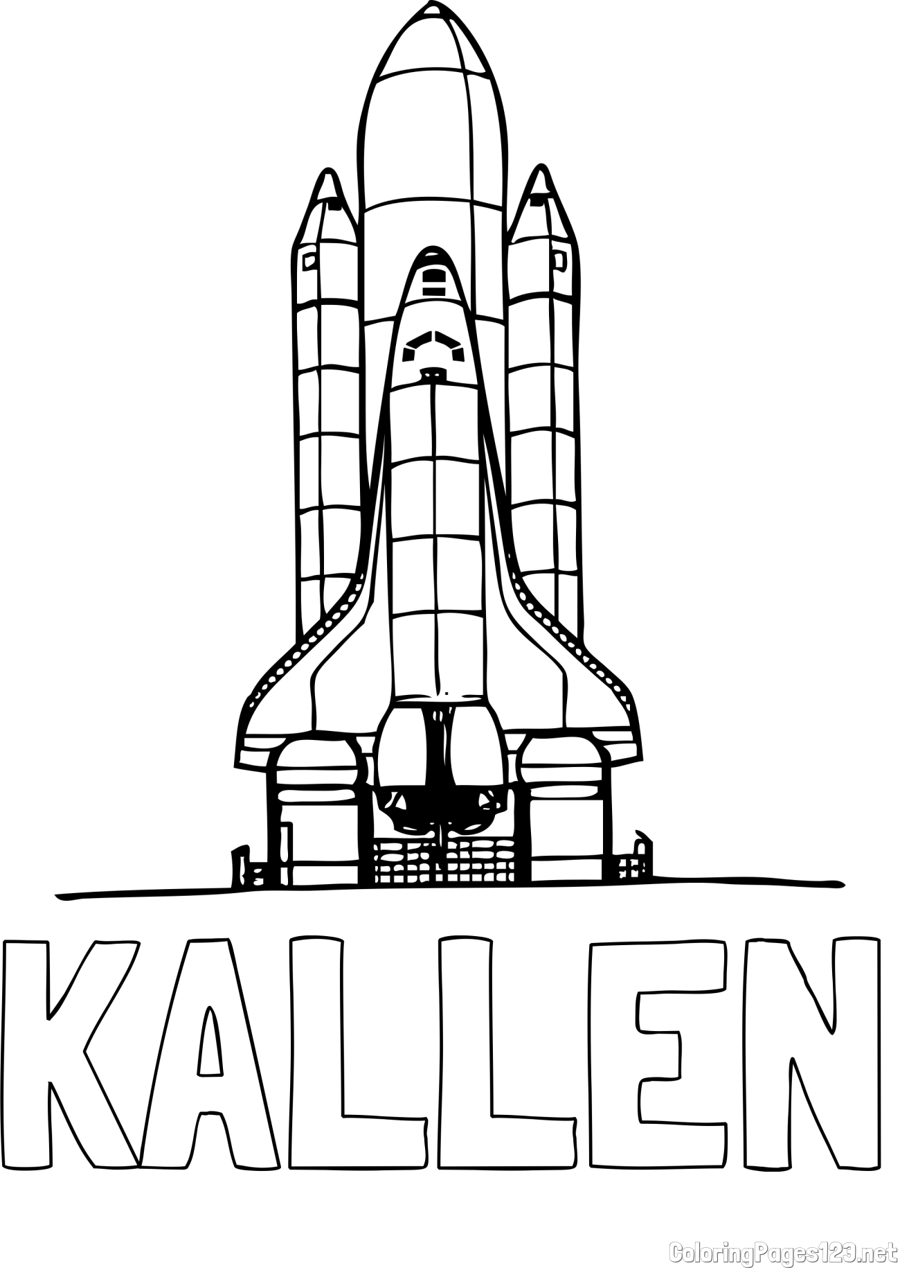 KALLEN Coloring Page and Space Shuttle Coloring Page