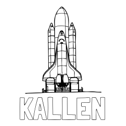 Online Created Coloring Page - KALLEN Coloring Page and Space Shuttle Coloring Page