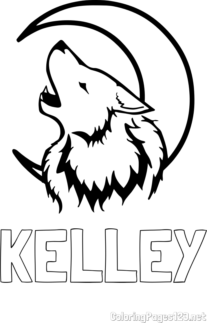 KELLEY Coloring Page and Howling Wolf Coloring Page