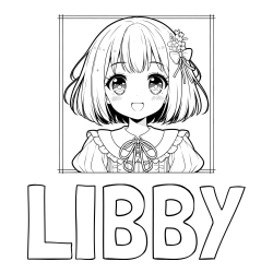 Online Created Coloring Page - LIBBY Coloring Page and Coloring Page of a Cute an Smiling Anime Girl