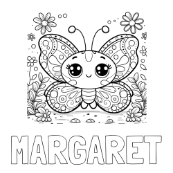Online Created Coloring Page - MARGARET Coloring Page and Cute Butterfly Coloring Page